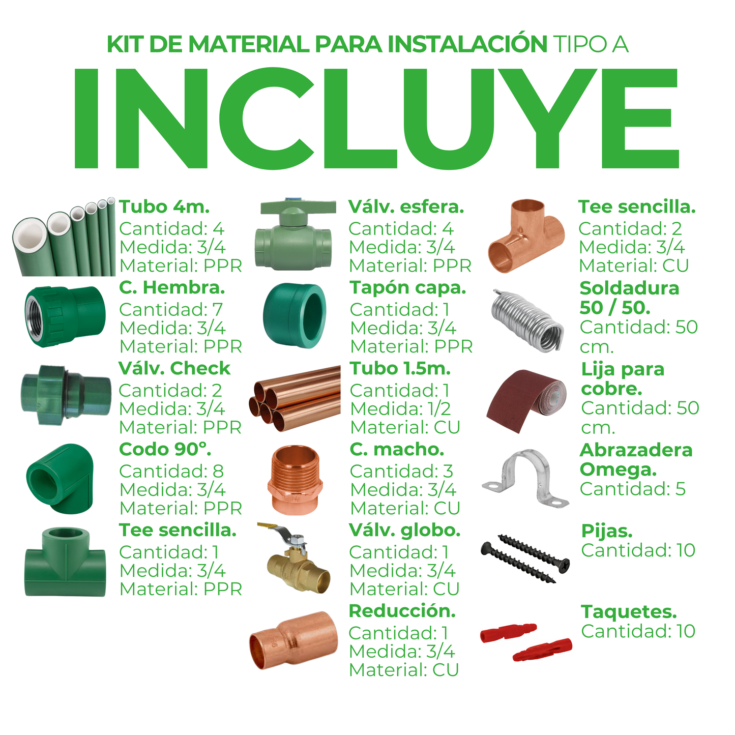 Kit para Instalación First Earth Certificada TIPO A