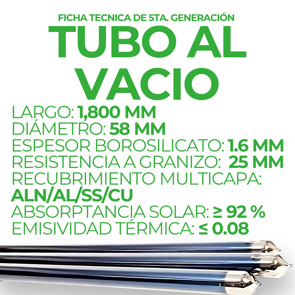 Tubo al Vacío para Calentador Solar de Baja Presión - 2