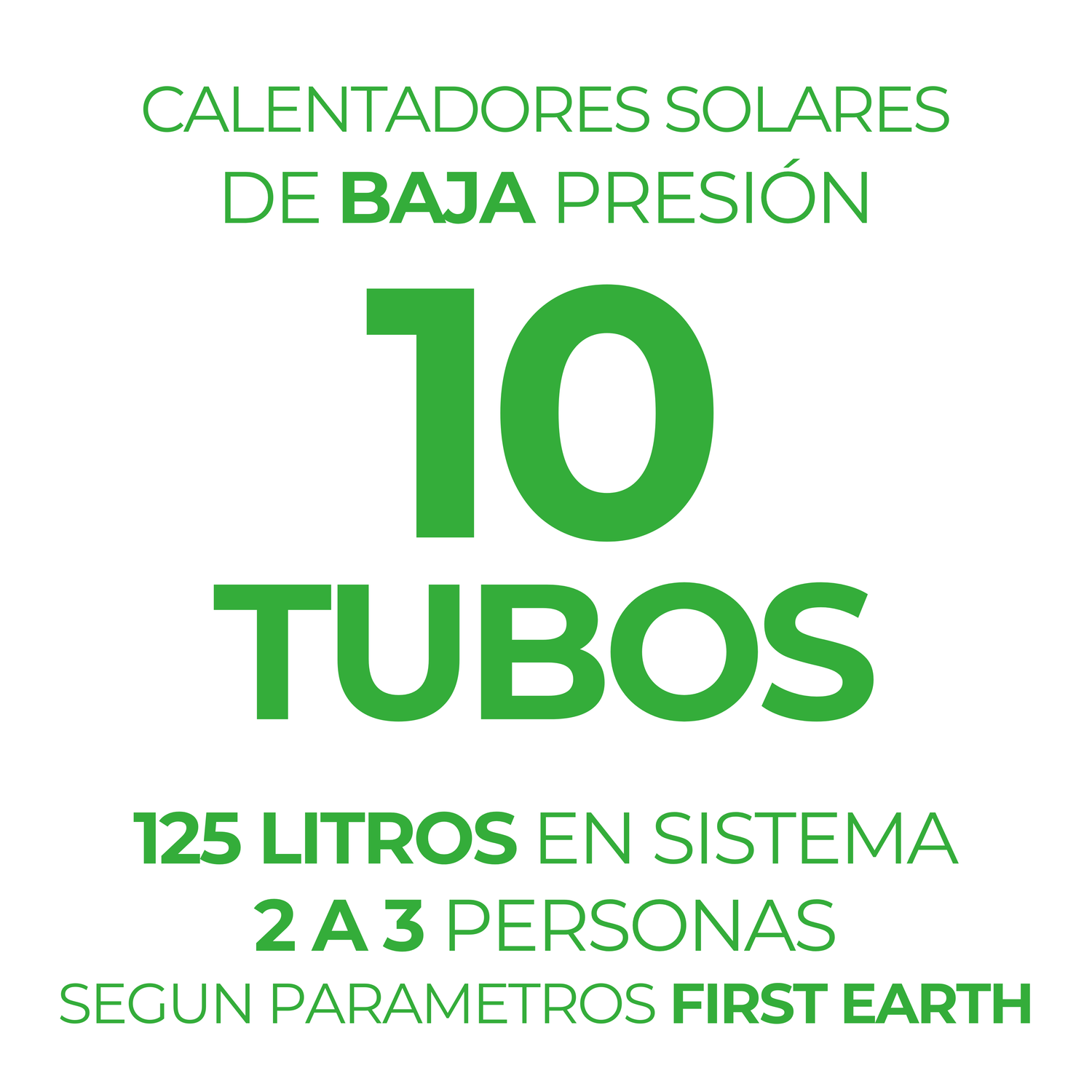Calentadores solares de baja presión · 10 tubos