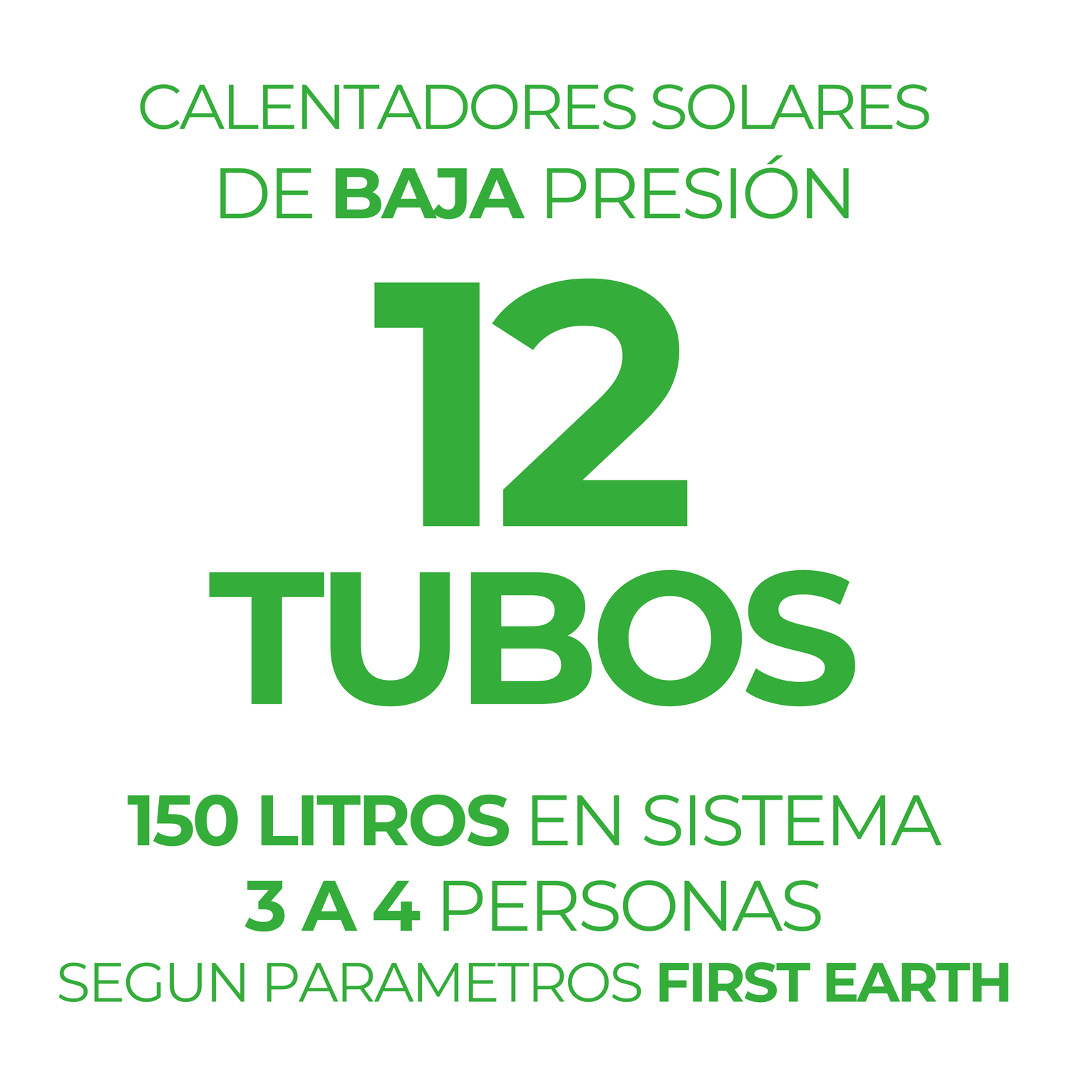 Calentadores solares de baja presión · 12 tubos