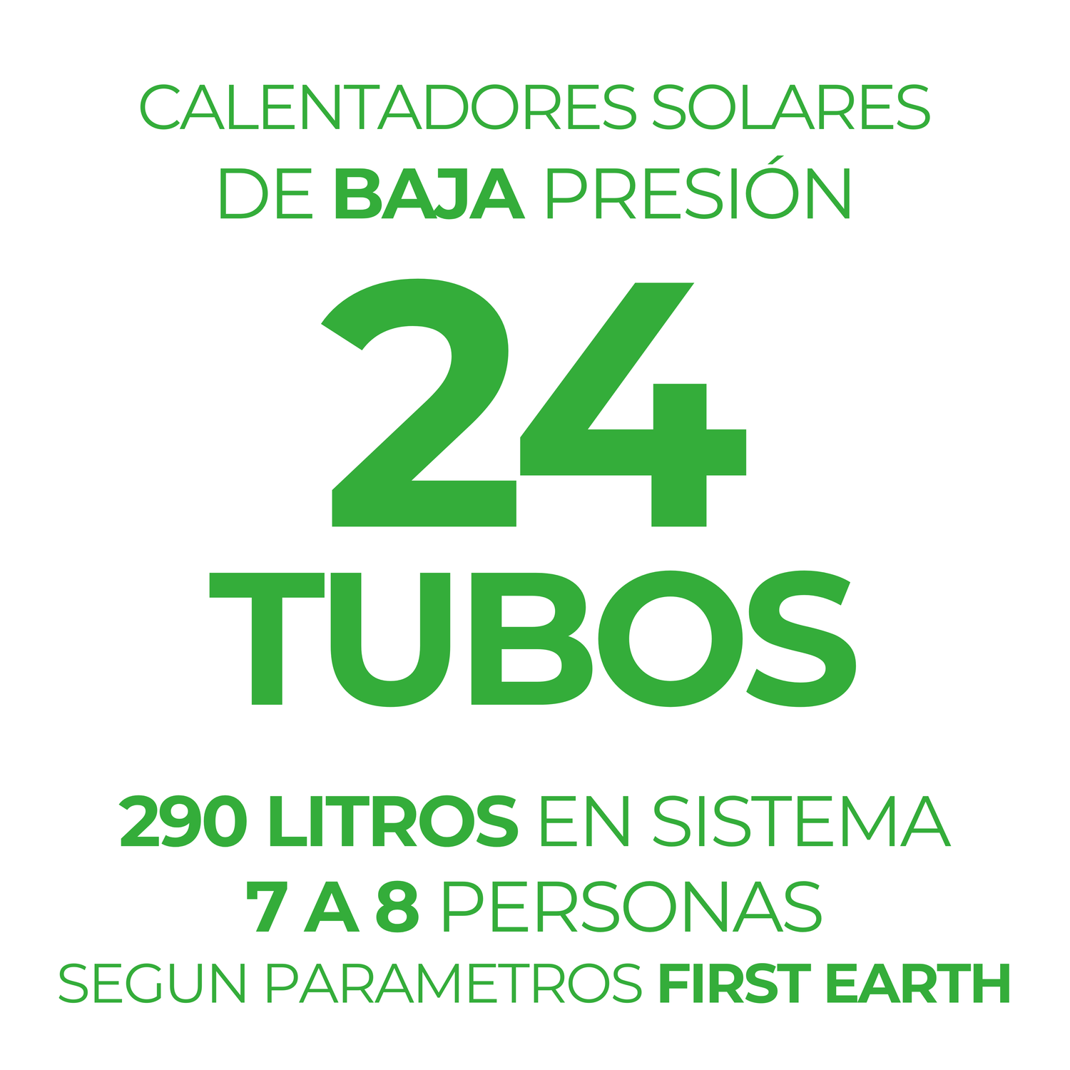 Calentadores solares de baja presión · 24 tubos