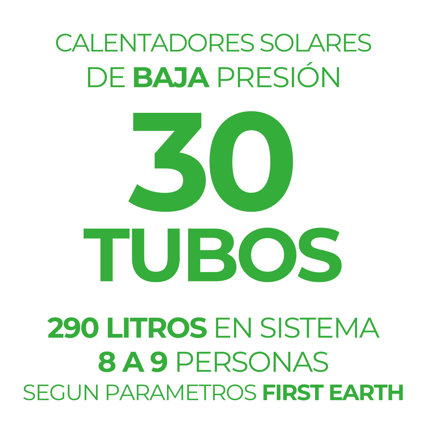 Calentadores solares de baja presión · 30 tubos