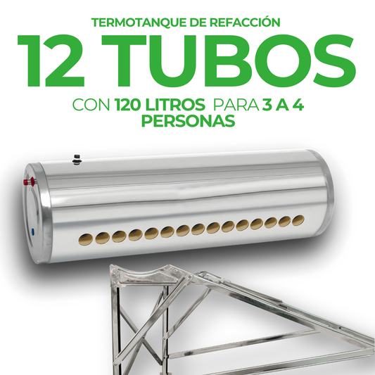 Termotanque y estructura (línea Fénix) · 12 tubos