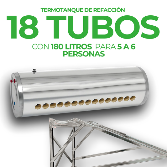 Termotanque y estructura (línea Fénix) · 18 tubos