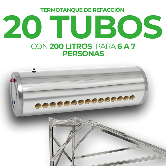 Termotanque y estructura (línea Fénix) · 20 tubos