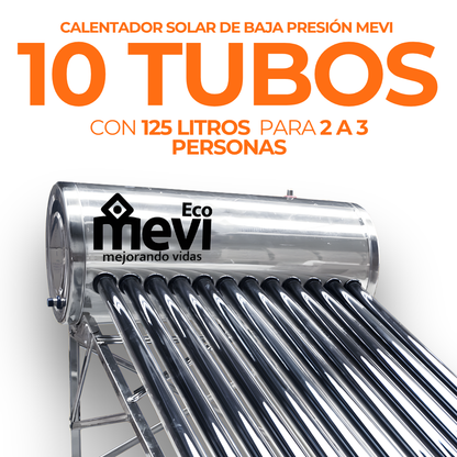 Calentador Solar Mevi 10 Tubos · 120 L · Baja Presión