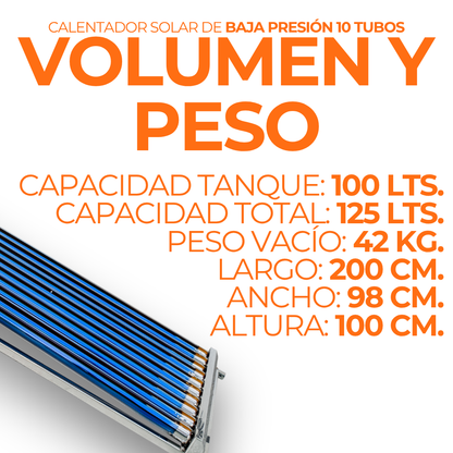 Calentador Solar Mevi 10 Tubos · 120 L · Baja Presión - 2