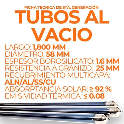 Calentador Solar Mevi 8 Tubos · 100 L · Baja Presión - 3