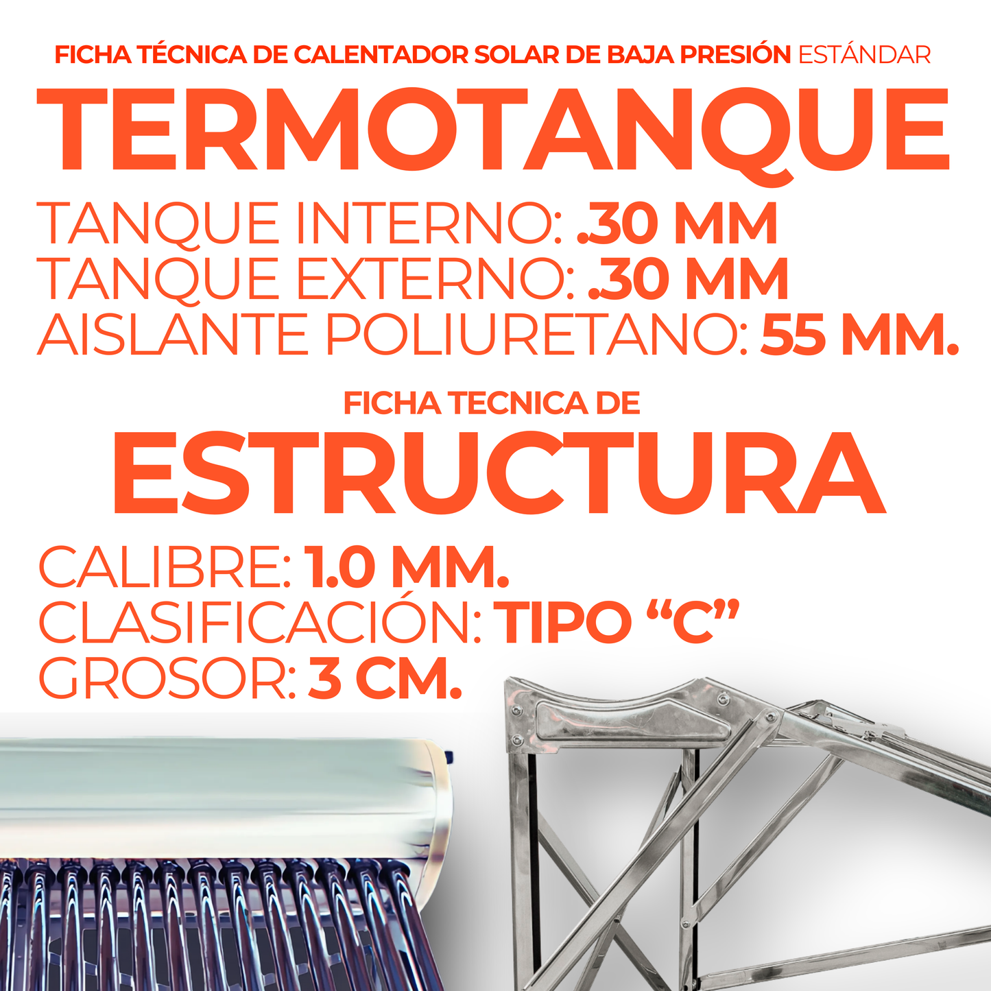 Calentador solar Fénix de 8 tubos con tanque de 100 litros - imagen 4