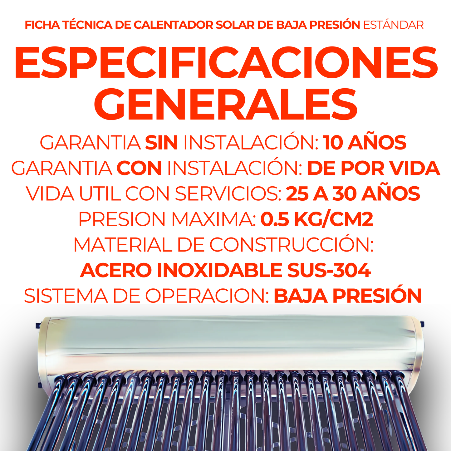 Apartado – Calentador solar Fénix · 20 tubos · $5,199