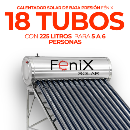 Apartado – Calentador solar Fénix · 18 tubos · $4,699