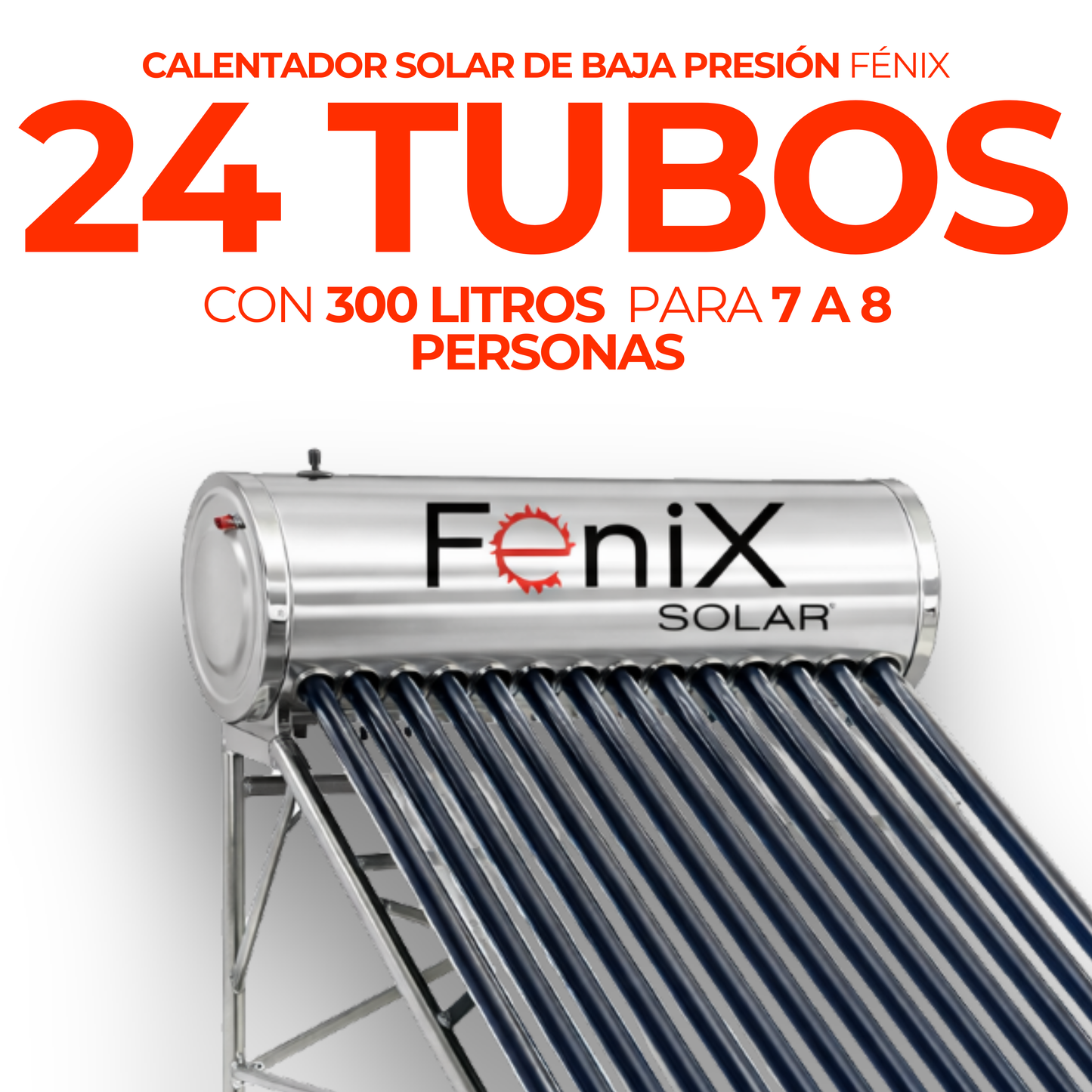Apartado – Calentador solar Fénix · 24 tubos · $6,099