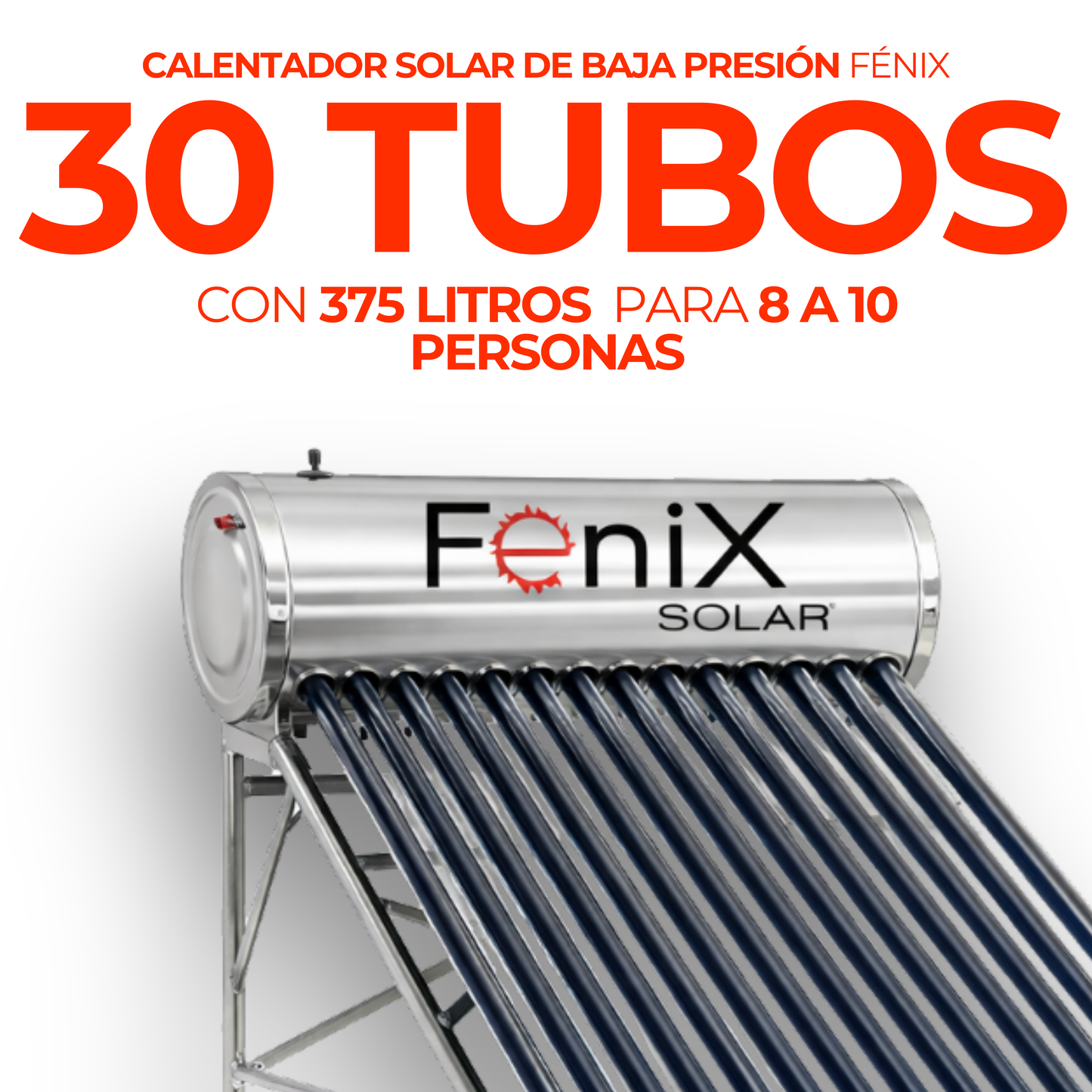 Apartado – Calentador solar Fénix · 30 tubos · $7,099