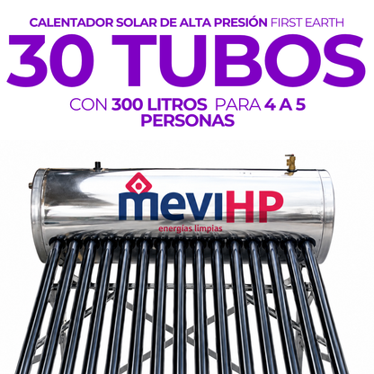 Calentador Solar Mevi Heat Pipe 30 Tubos · 300 L · Alta Presión