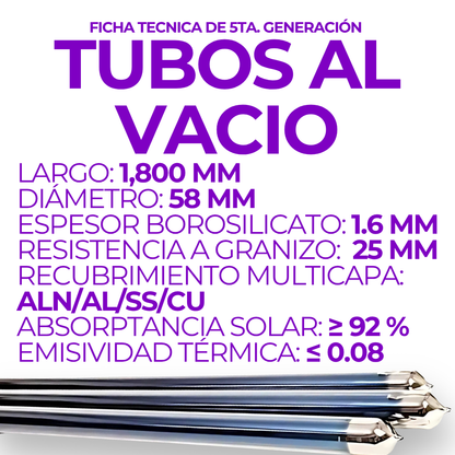 Calentador Solar Mevi Heat Pipe 12 Tubos · 120 L · Alta Presión - 3