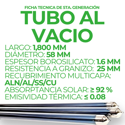 Tubo al Vacío para Calentador Solar de Baja Presión - 2