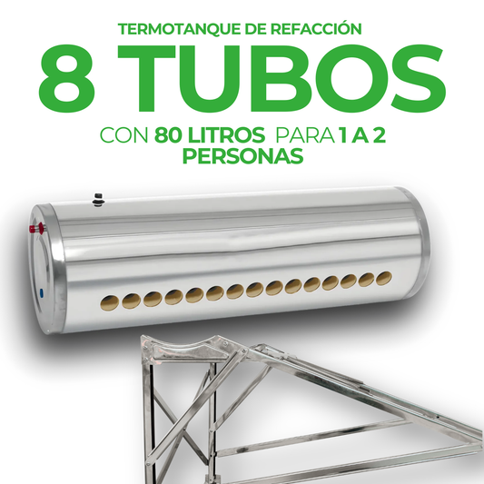 Termotanque y estructura (línea Fénix) · 8 tubos